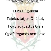 Hivatal nyitvatartása