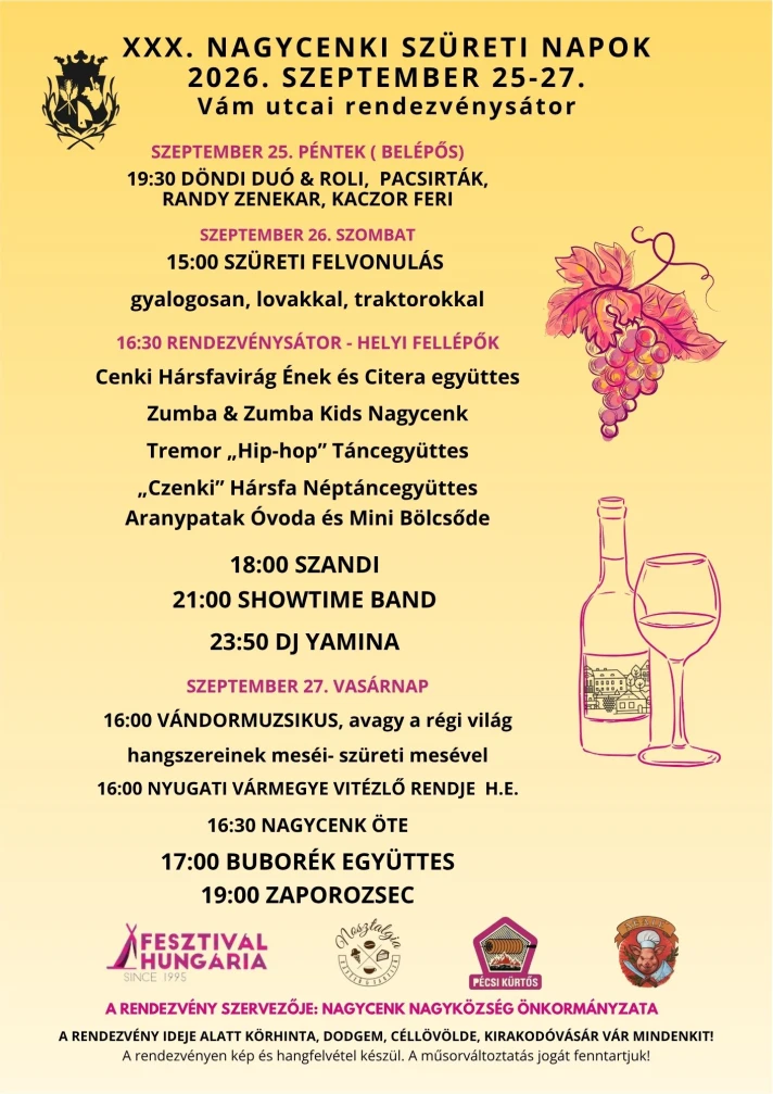 XXX. NAGYCENKI SZÜRETI NAPOK